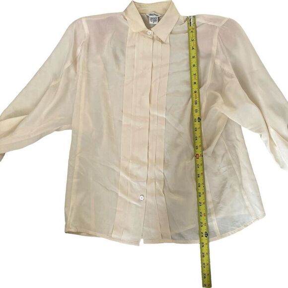 Vintage 1980’s Silk Blouse Paul Stanley Secretary Button Up Size 6 Cream, D23 - Picture 5 of 9